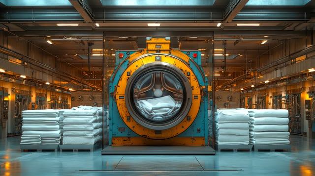 Industrial washing machine in a commercial laundry with a huge d https://www.vecteezy.com/photo/54579686-industrial-washing-machine-in-a-commercial-laundry-with-a-huge-drum