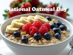 Oatmeal Cookies Are The #1 Non-Cereal Use For Oatmeal, Followed By Meatloaf And Fruit Crisp https://www.vecteezy.com/photo/73455054-warm-oatmeal-in-ceramic-bowl